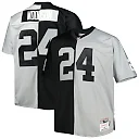 Zennovawear Men's Las Vegas Raiders Charles Woodson Mitchell & Ness Black/Silver Big & Tall Split Legacy Retired Player Jersey