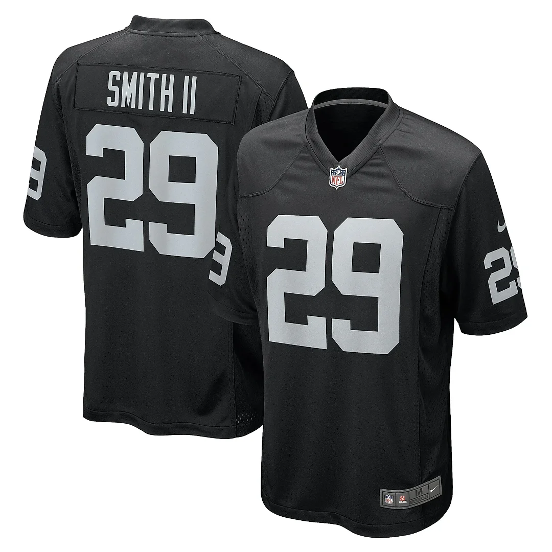 Zennovawear Men's Las Vegas Raiders Christopher Smith II Black Team Game Jersey