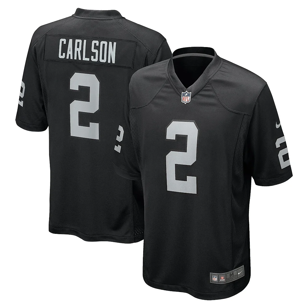 Zennovawear Men's Las Vegas Raiders Daniel Carlson Black Team Game Jersey