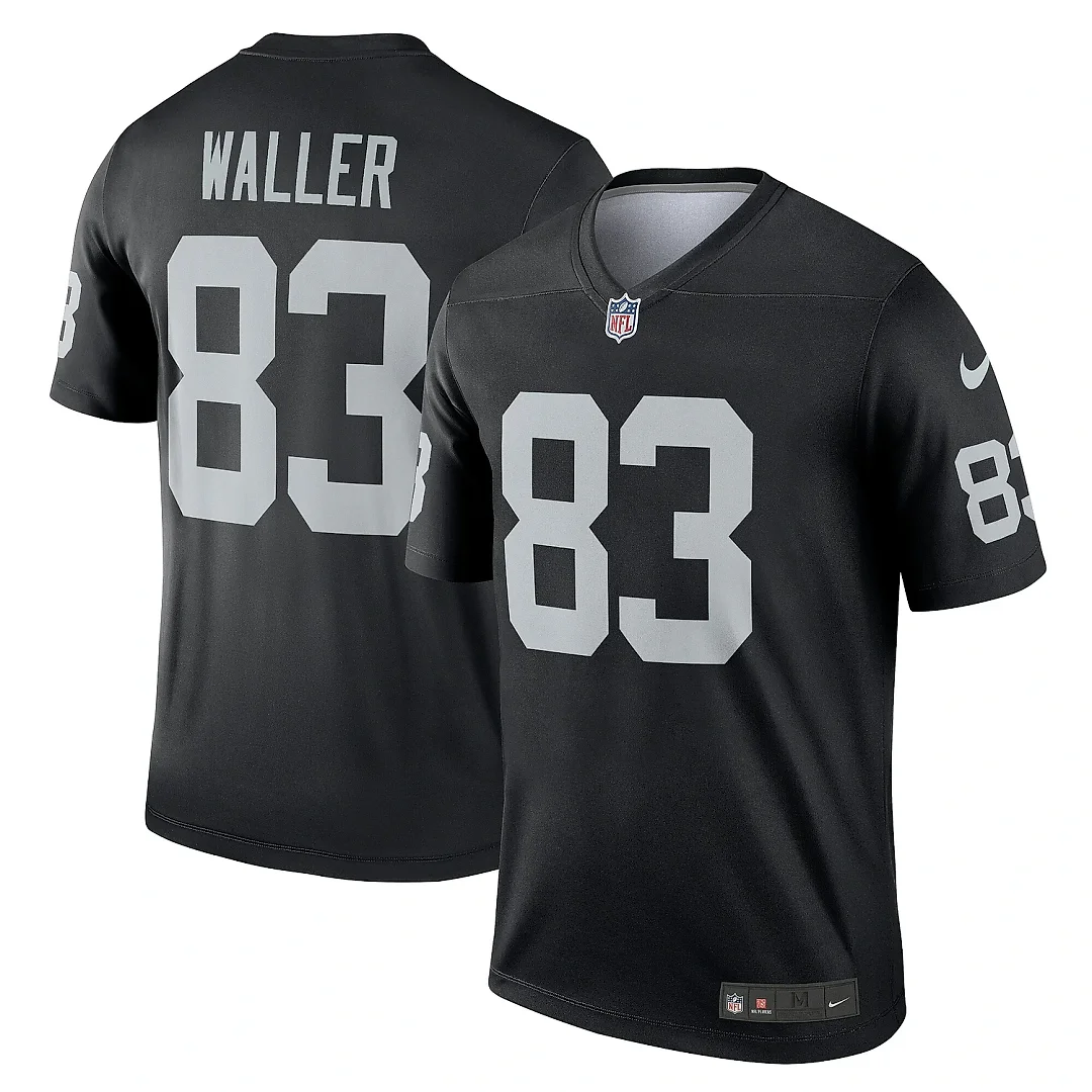 Zennovawear Men's Las Vegas Raiders Darren Waller Black Team Legend Player Performance Top