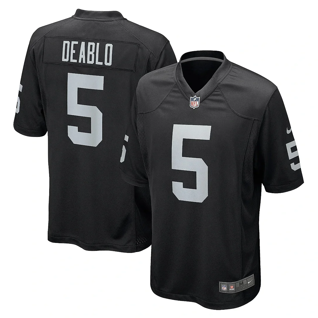 Zennovawear Men's Las Vegas Raiders Divine Deablo Black Player Game Jersey