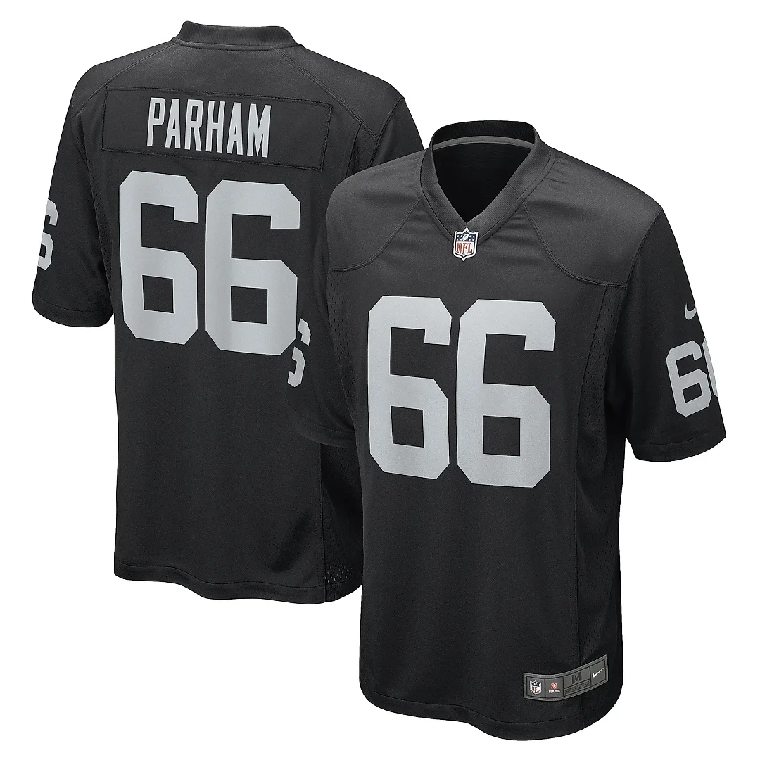 Zennovawear Men's Las Vegas Raiders Dylan Parham Black Game Player Jersey