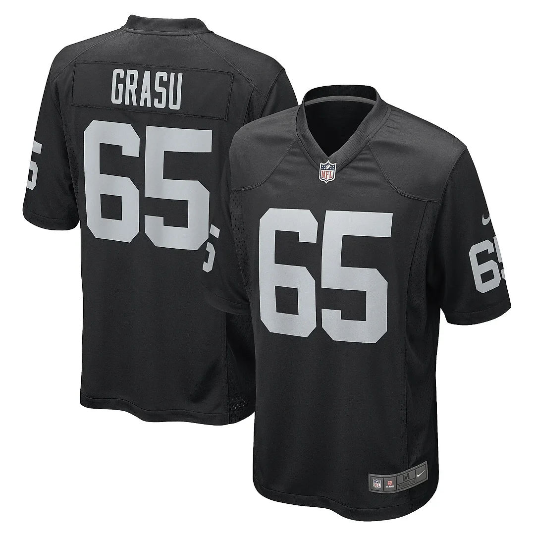 Zennovawear Men's Las Vegas Raiders Hroniss Grasu Black Game Player Jersey