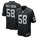 Zennovawear Men's Las Vegas Raiders Jackson Powers-Johnson Black Team Game Jersey