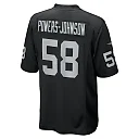 Zennovawear Men's Las Vegas Raiders Jackson Powers-Johnson Black Team Game Jersey