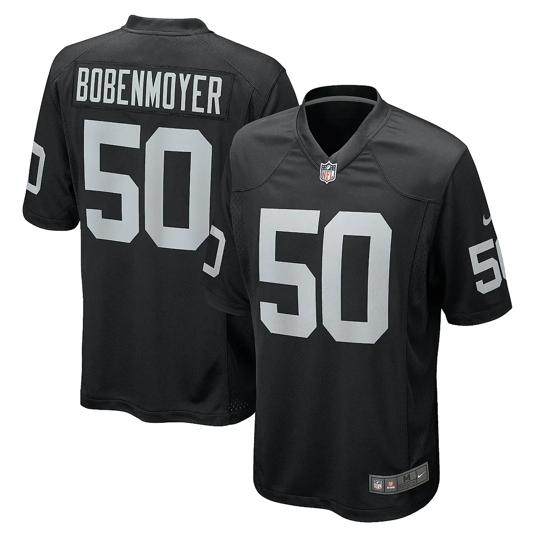 Zennovawear Men's Las Vegas Raiders Jacob Bobenmoyer Black Game Player Jersey