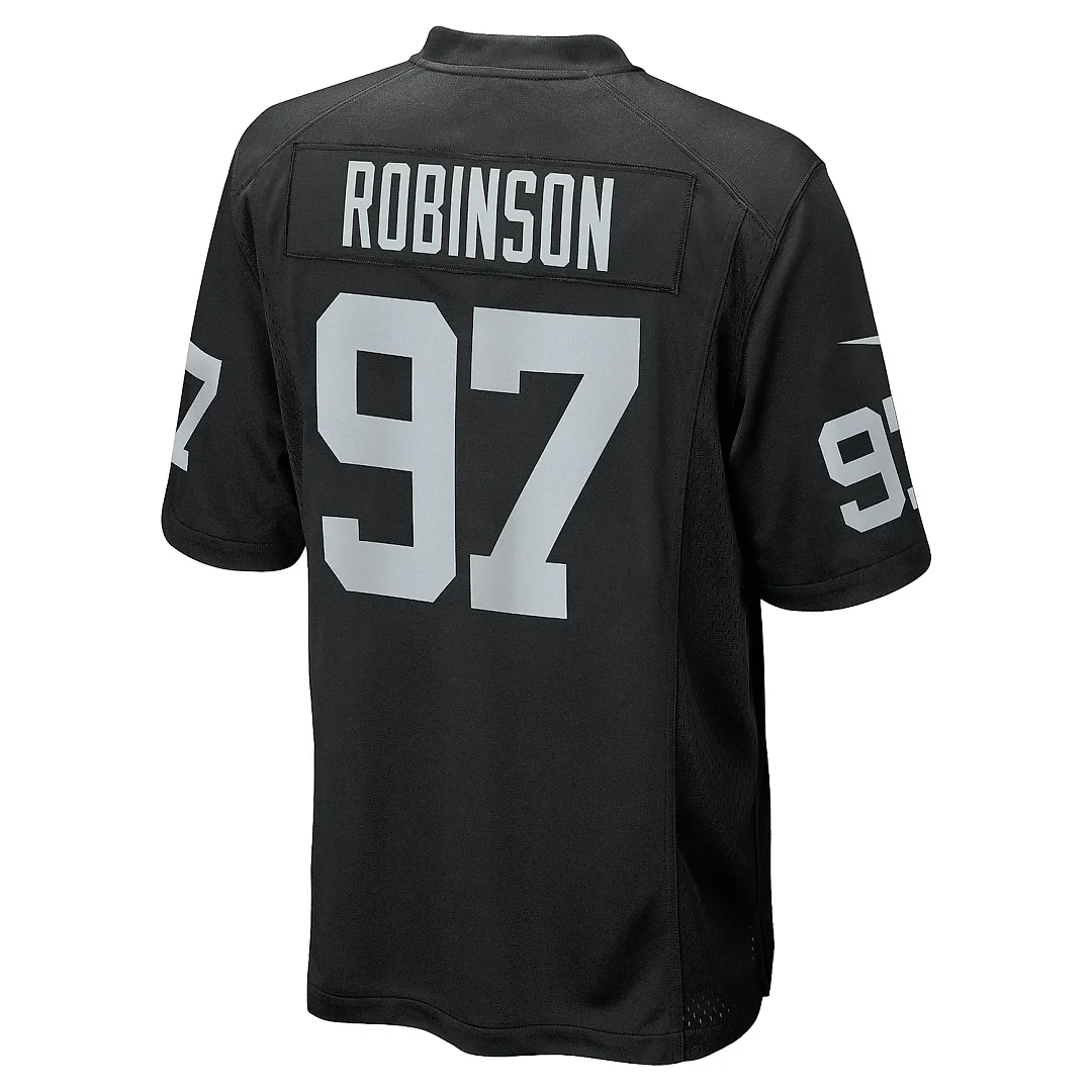 Zennovawear Men's Las Vegas Raiders Janarius Robinson Black Team Game Jersey