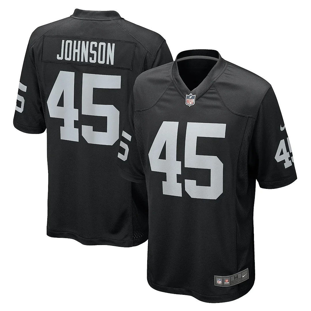 Zennovawear Men's Las Vegas Raiders Jaquan Johnson Black Game Player Jersey