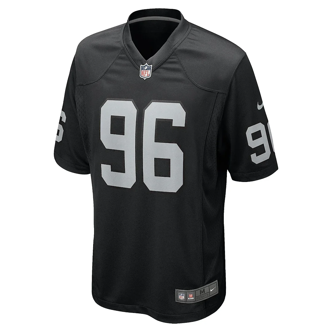 Zennovawear Men's Las Vegas Raiders Jonah Laulu Black Team Game Jersey