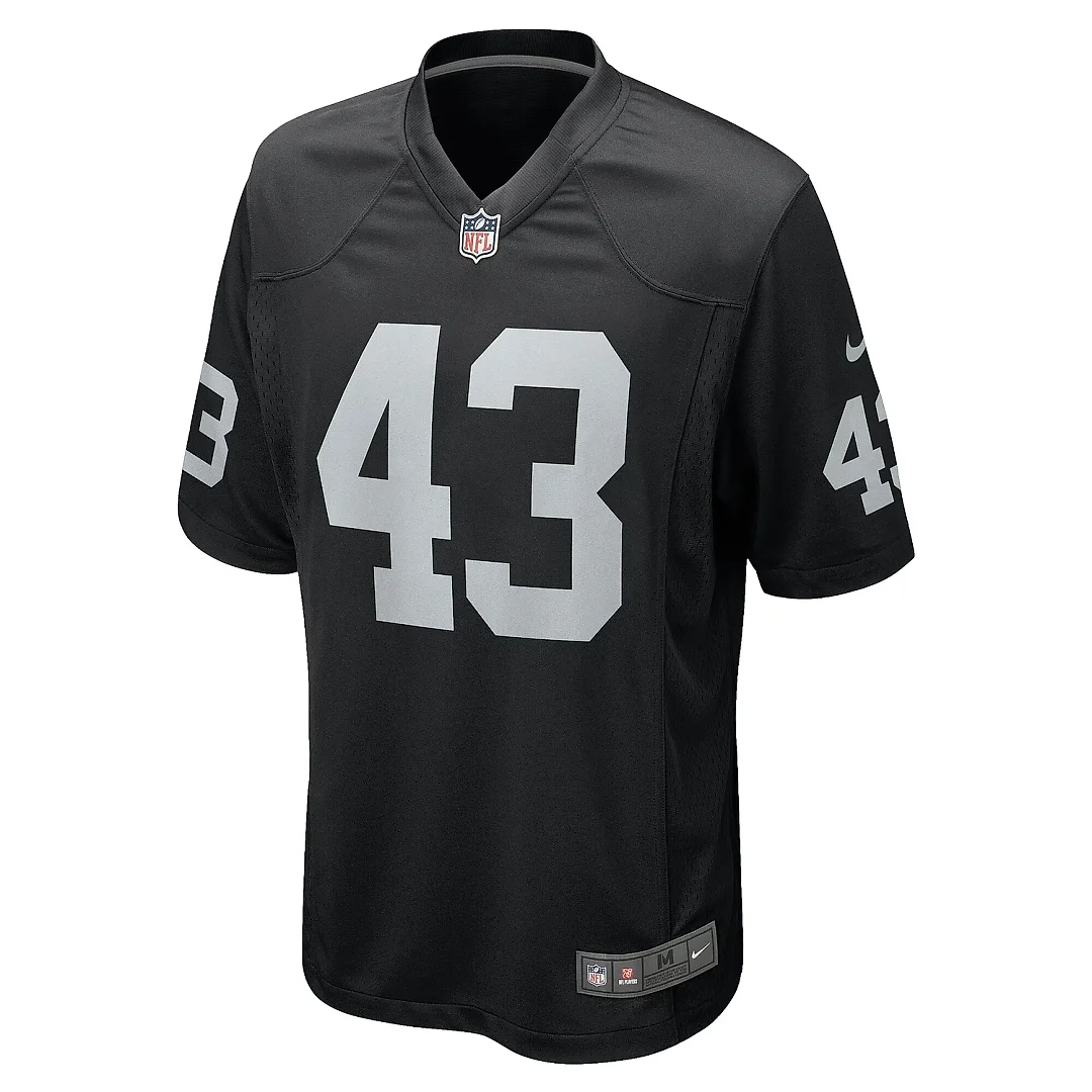 Zennovawear Men's Las Vegas Raiders Kanai Mauga Black Team Game Jersey
