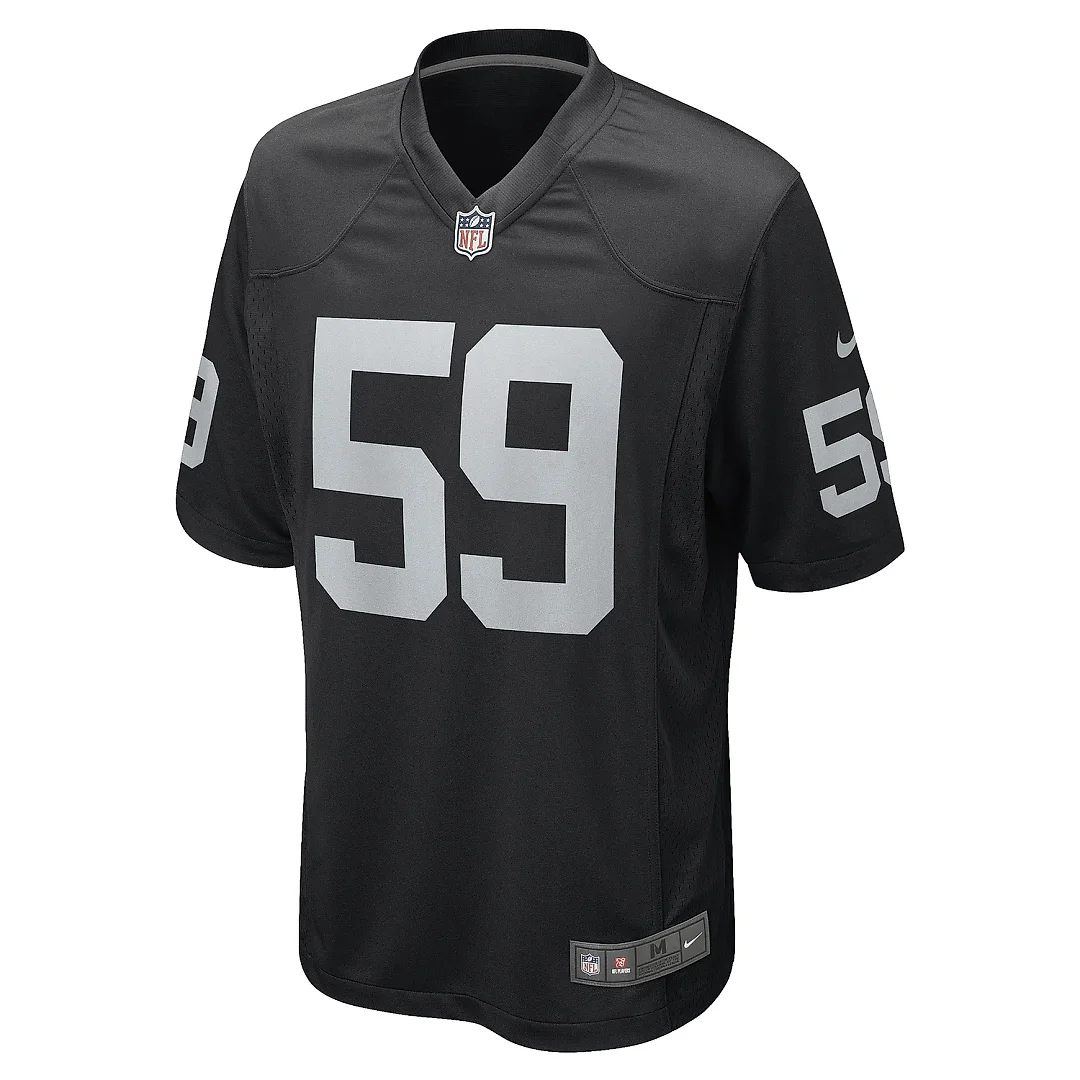 Zennovawear Men's Las Vegas Raiders Luke Masterson Black Game Player Jersey