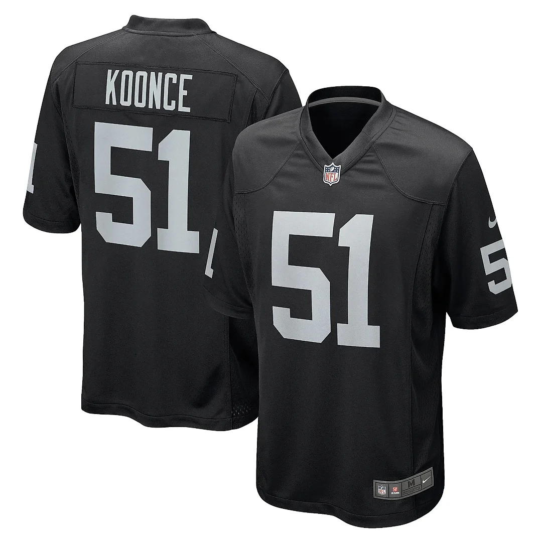 Zennovawear Men's Las Vegas Raiders Malcolm Koonce Black Game Jersey