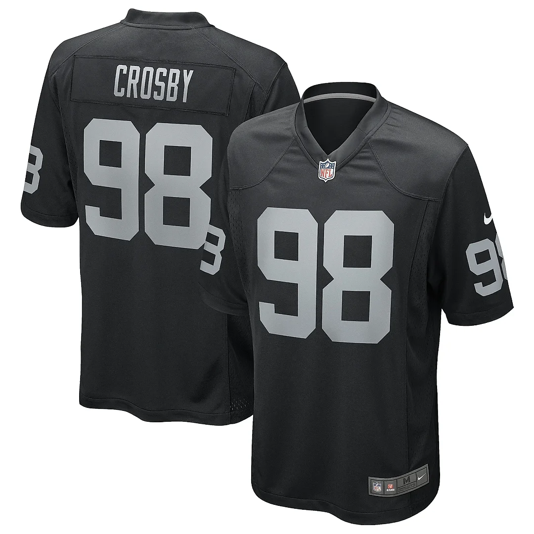 Zennovawear Men's Las Vegas Raiders Maxx Crosby Black Game Jersey