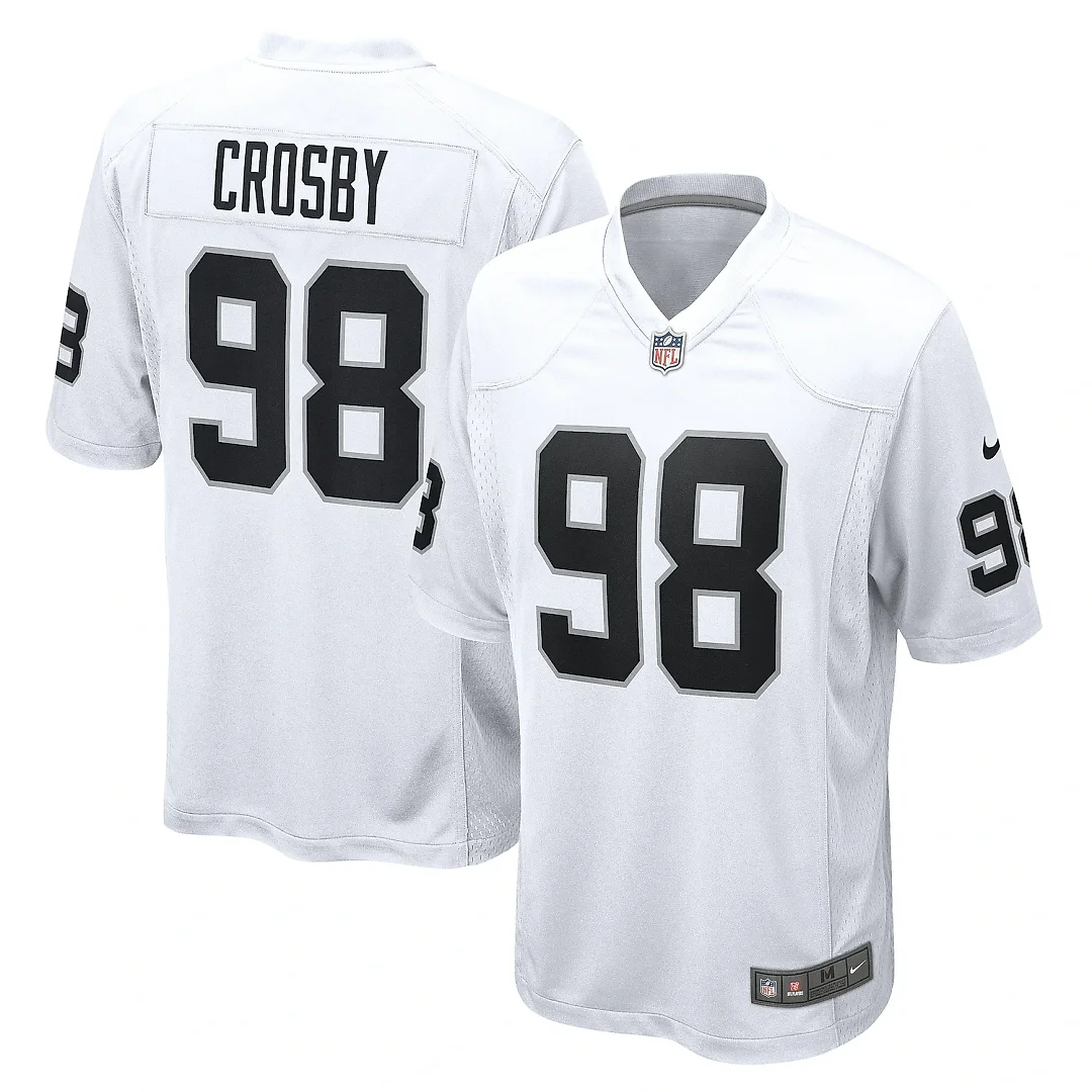 Zennovawear Men's Las Vegas Raiders Maxx Crosby White Game Jersey