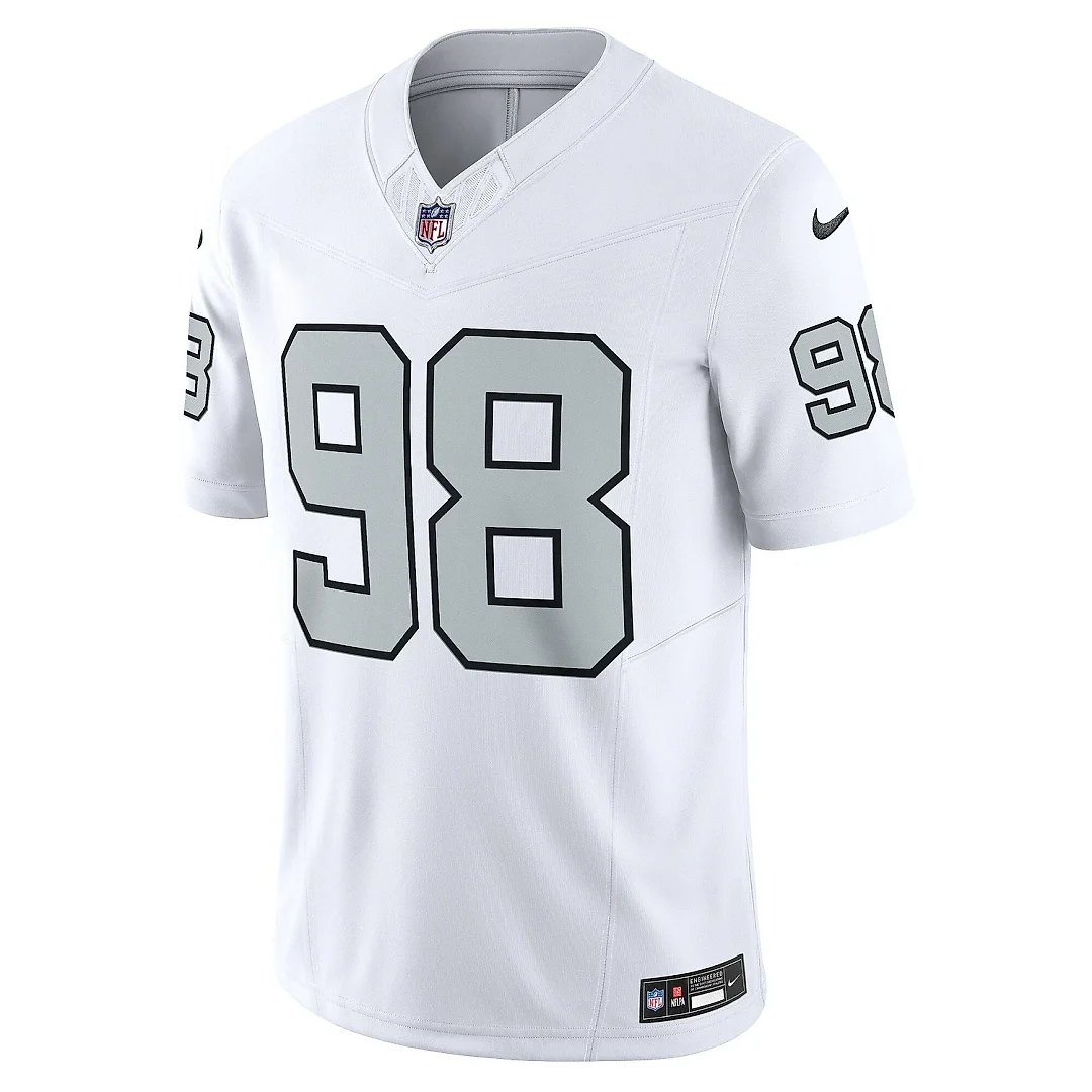Zennovawear Men's Las Vegas Raiders Maxx Crosby White Vapor F.U.S.E. Limited Jersey
