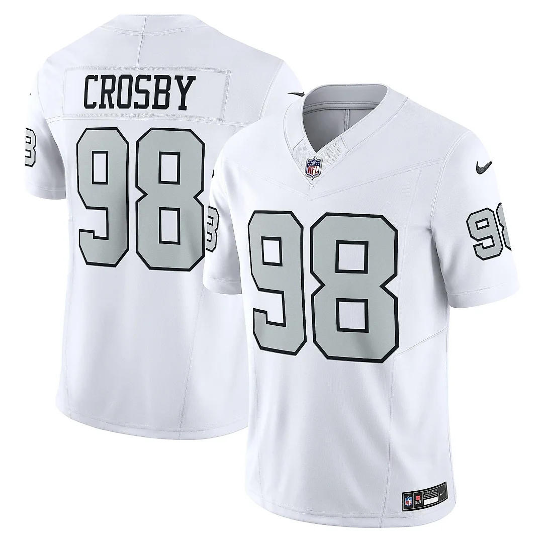 Zennovawear Men's Las Vegas Raiders Maxx Crosby White Vapor F.U.S.E. Limited Jersey