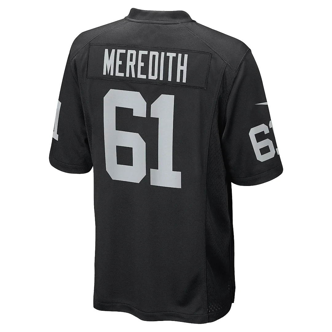 Zennovawear Men's Las Vegas Raiders Meredith Black Game Player Jersey