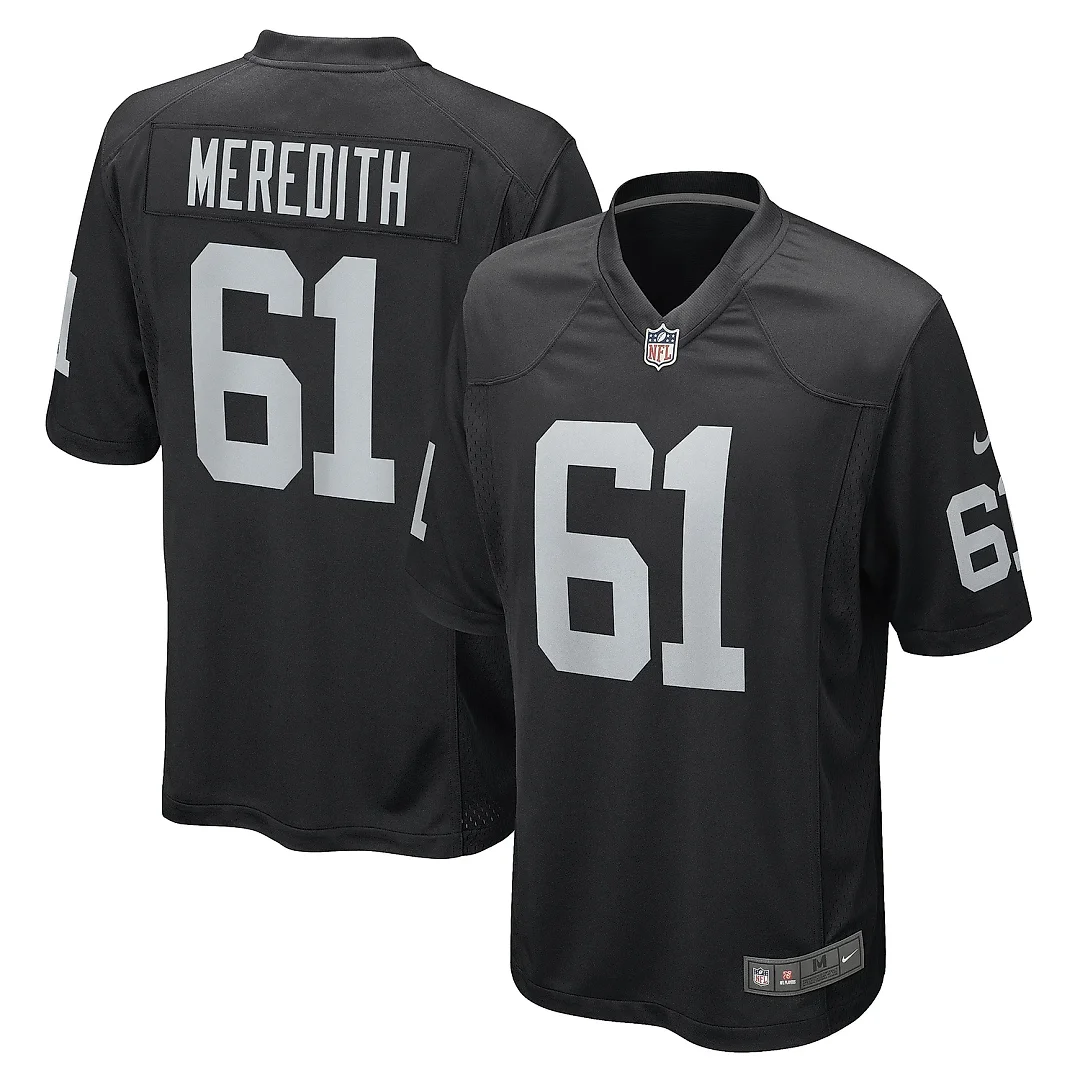 Zennovawear Men's Las Vegas Raiders Meredith Black Game Player Jersey