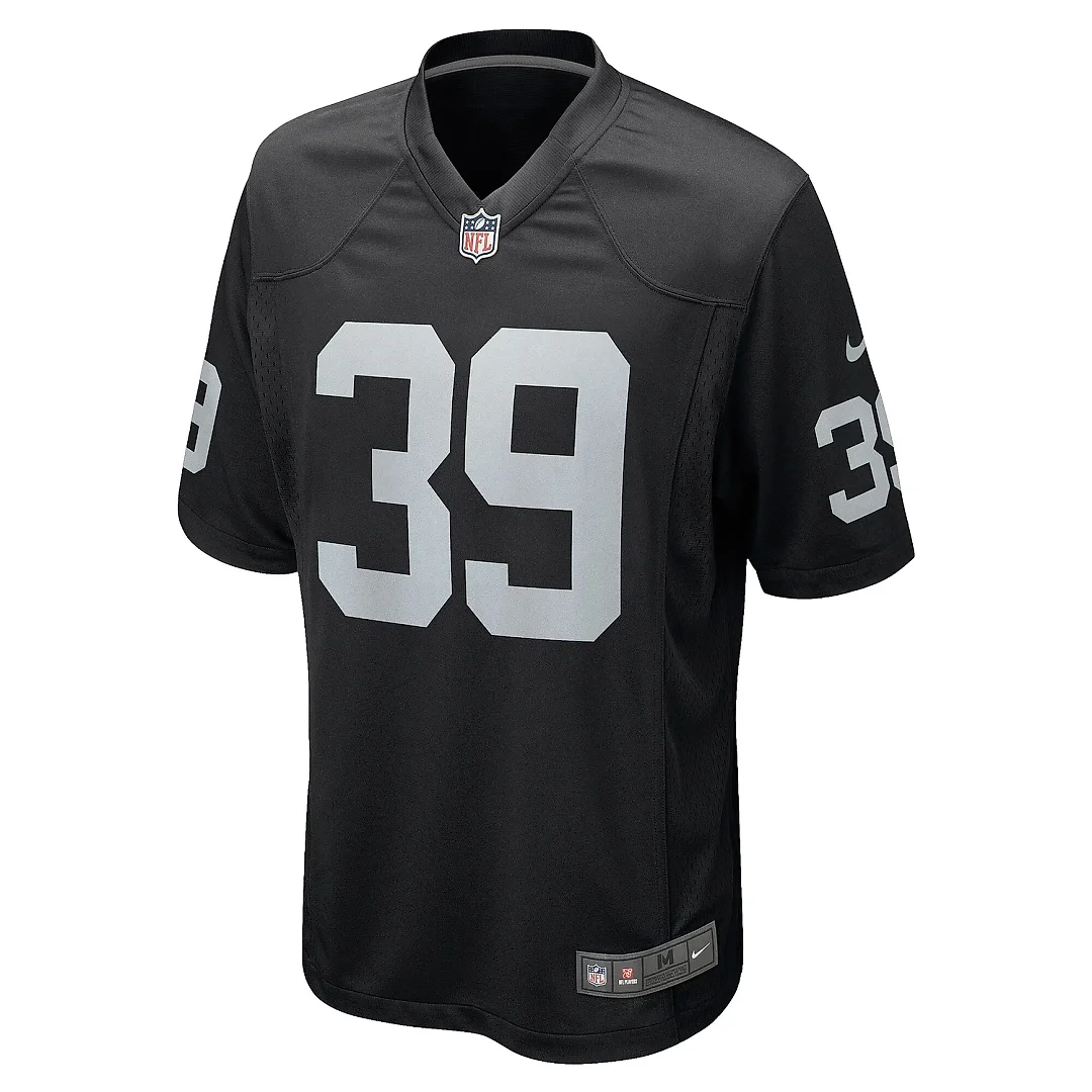 Zennovawear Men's Las Vegas Raiders Nate Hobbs Black Game Jersey