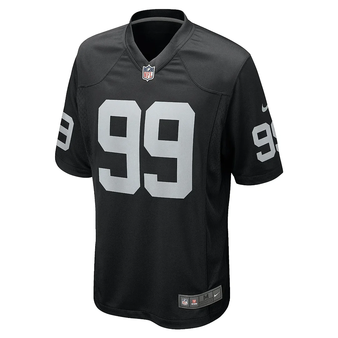 Zennovawear Men's Las Vegas Raiders Nesta Jade Silvera Black Team Game Jersey