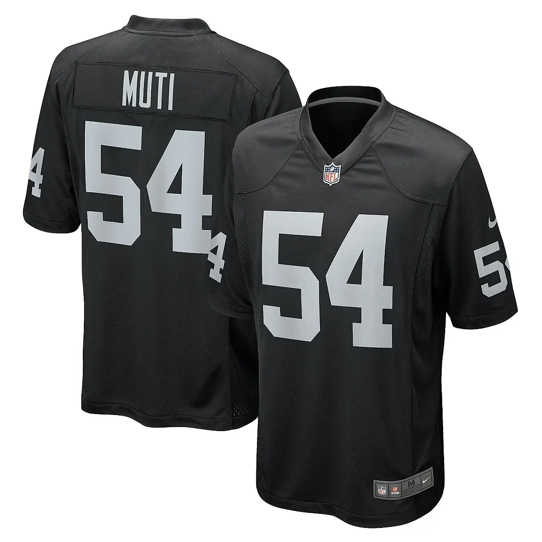Zennovawear Men's Las Vegas Raiders Netane Muti Black Team Game Jersey
