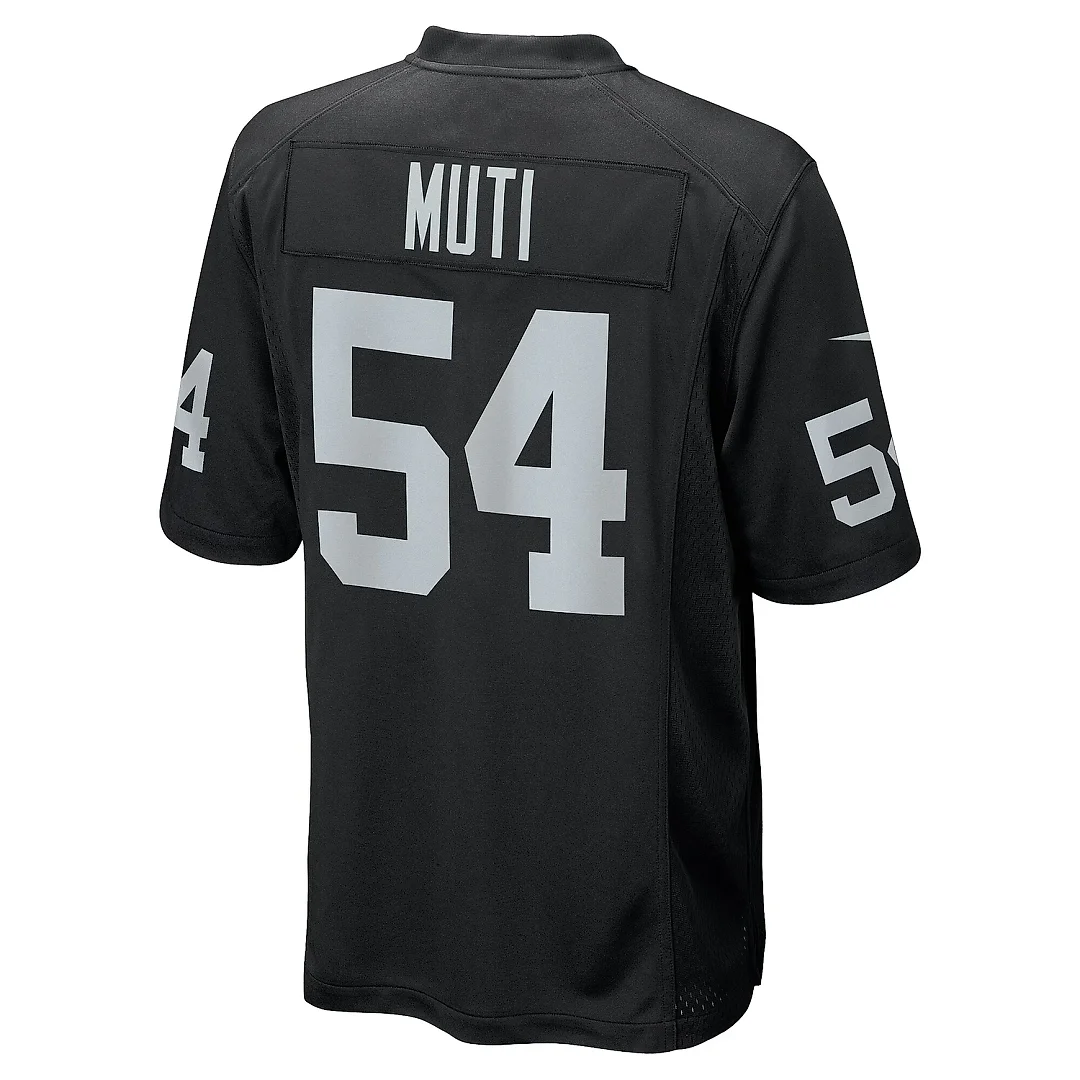 Zennovawear Men's Las Vegas Raiders Netane Muti Black Team Game Jersey