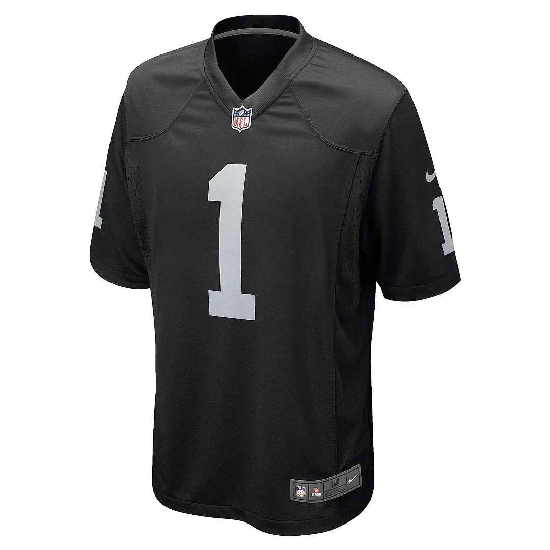 Zennovawear Men's Las Vegas Raiders Number 1 Dad Black Game Jersey