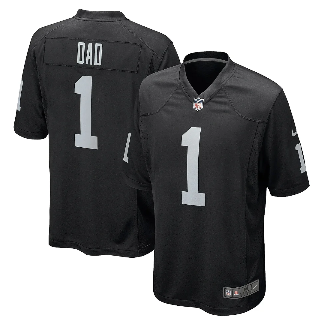 Zennovawear Men's Las Vegas Raiders Number 1 Dad Black Game Jersey