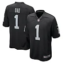 Zennovawear Men's Las Vegas Raiders Number 1 Dad Black Game Jersey