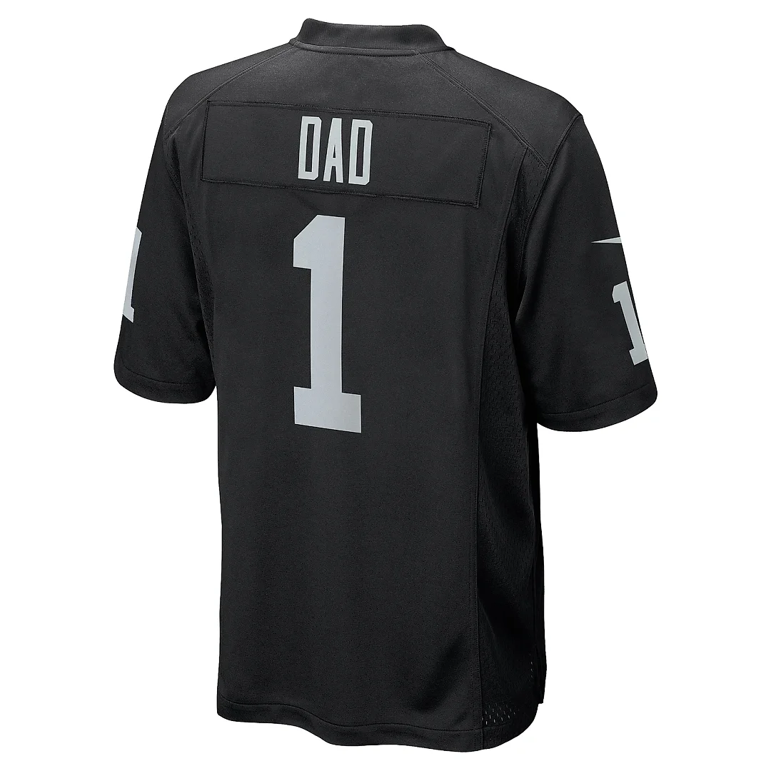Zennovawear Men's Las Vegas Raiders Number 1 Dad Black Game Jersey