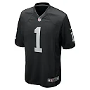 Zennovawear Men's Las Vegas Raiders Number 1 Groom Black Game Jersey