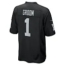 Zennovawear Men's Las Vegas Raiders Number 1 Groom Black Game Jersey