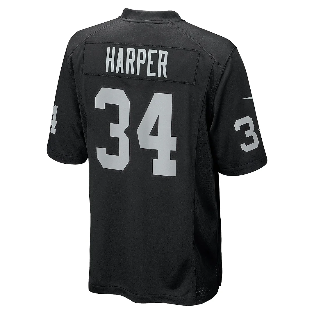 Zennovawear Men's Las Vegas Raiders Thomas Harper Black Team Game Jersey
