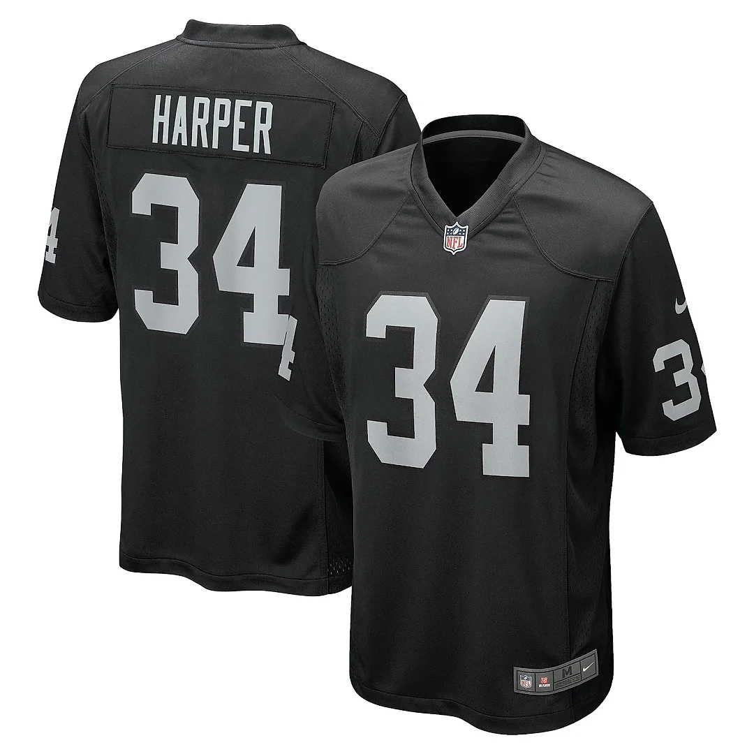Zennovawear Men's Las Vegas Raiders Thomas Harper Black Team Game Jersey