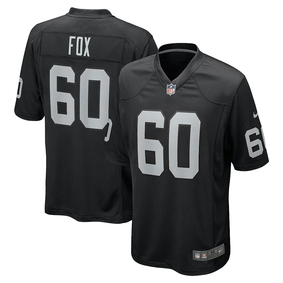Zennovawear Men's Las Vegas Raiders Tomari Fox Black Team Game Jersey