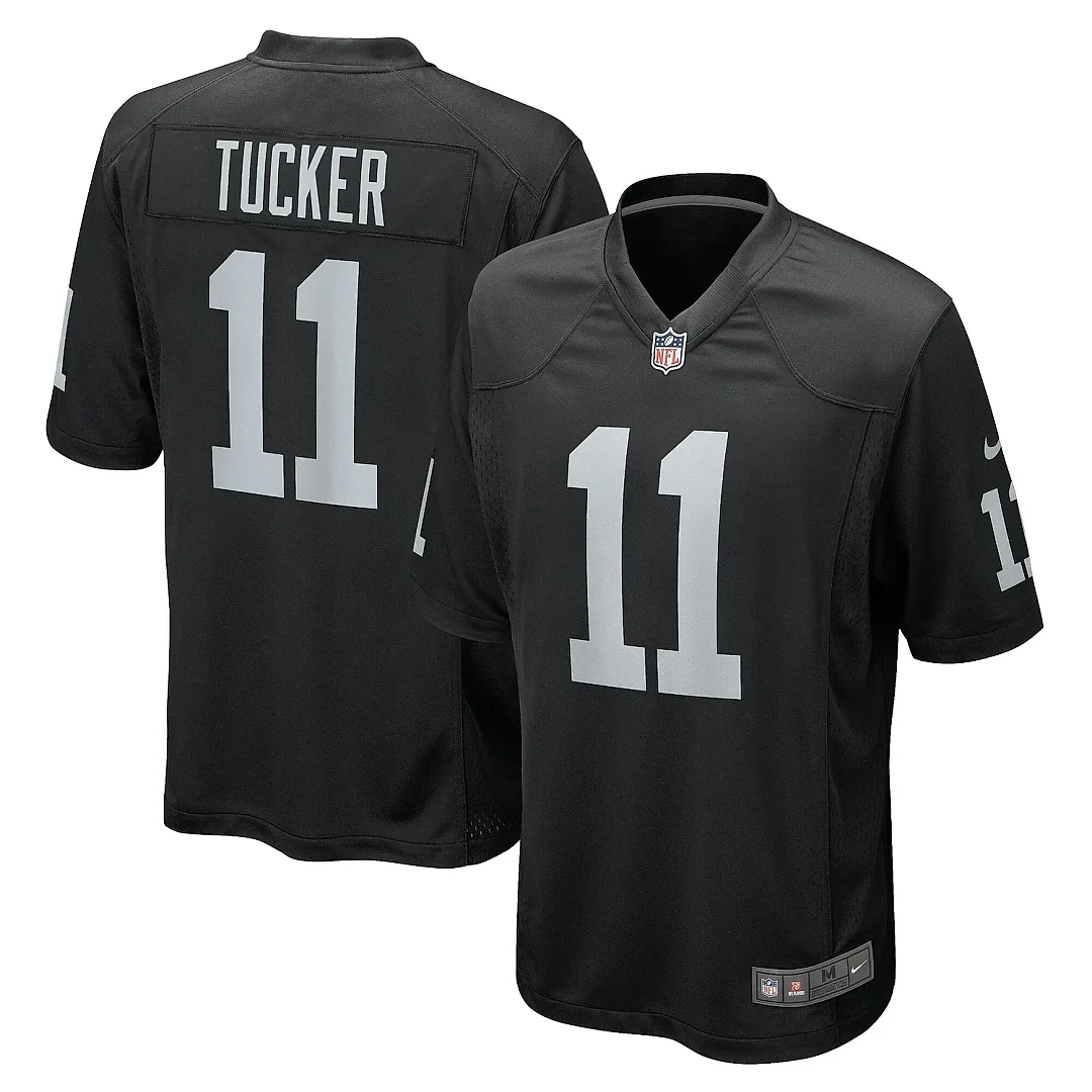 Zennovawear Men's Las Vegas Raiders Tre Tucker Black Team Game Jersey