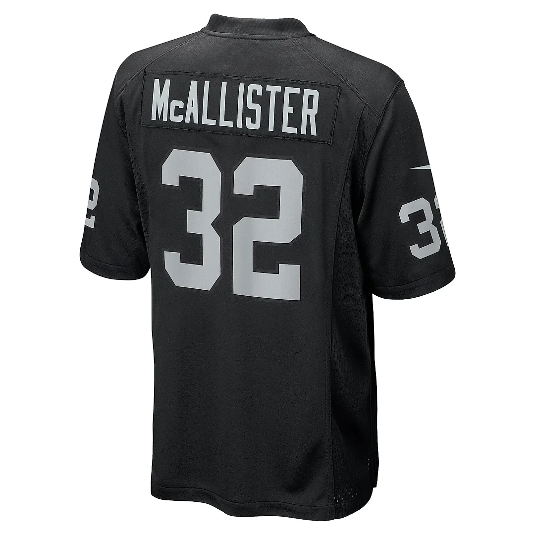 Zennovawear Men's Las Vegas Raiders Tyreik McAllister Black Team Game Jersey