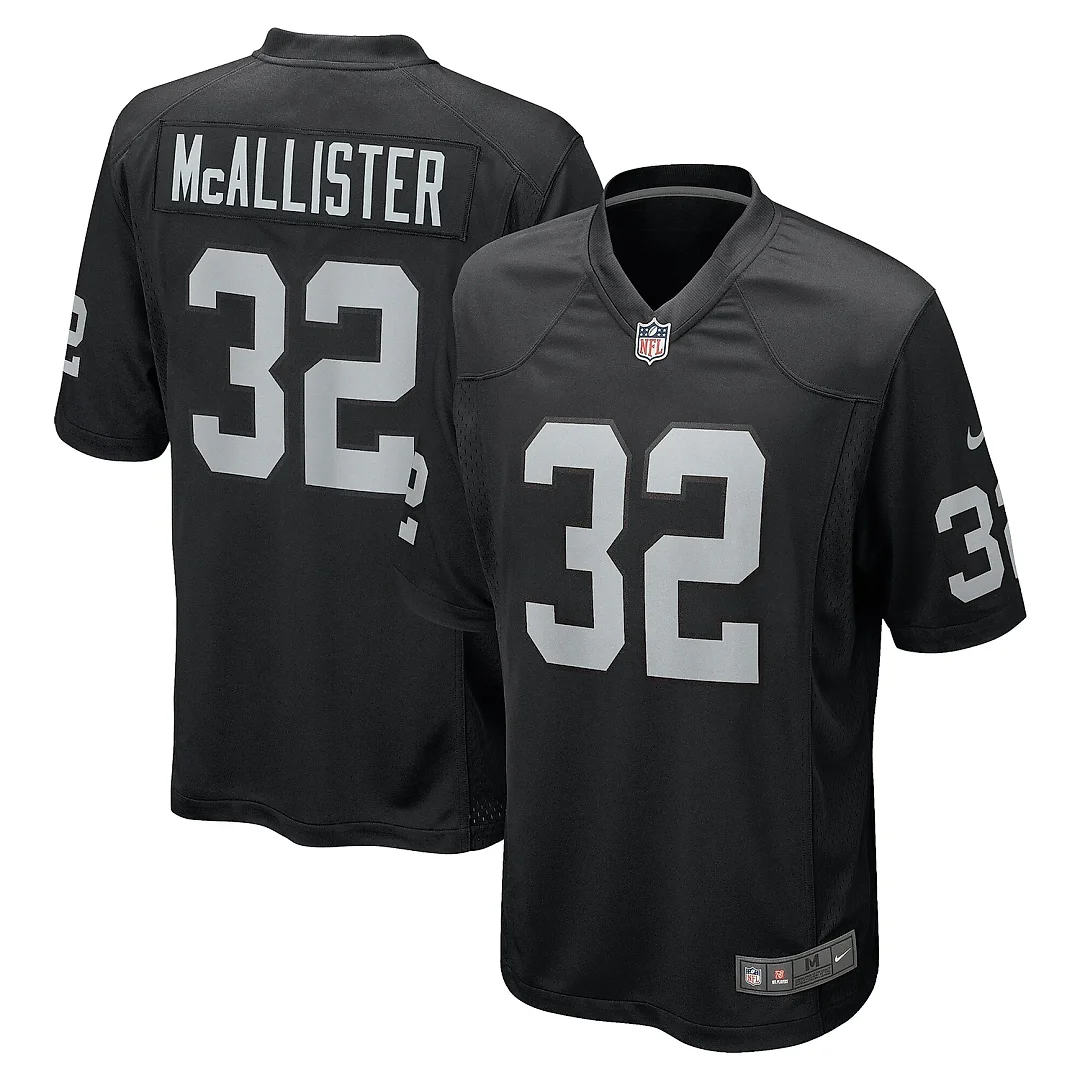 Zennovawear Men's Las Vegas Raiders Tyreik McAllister Black Team Game Jersey