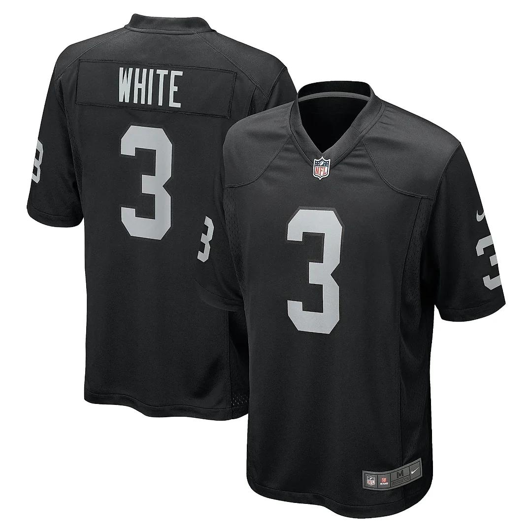 Zennovawear Men's Las Vegas Raiders Zamir White Black Team Game Jersey