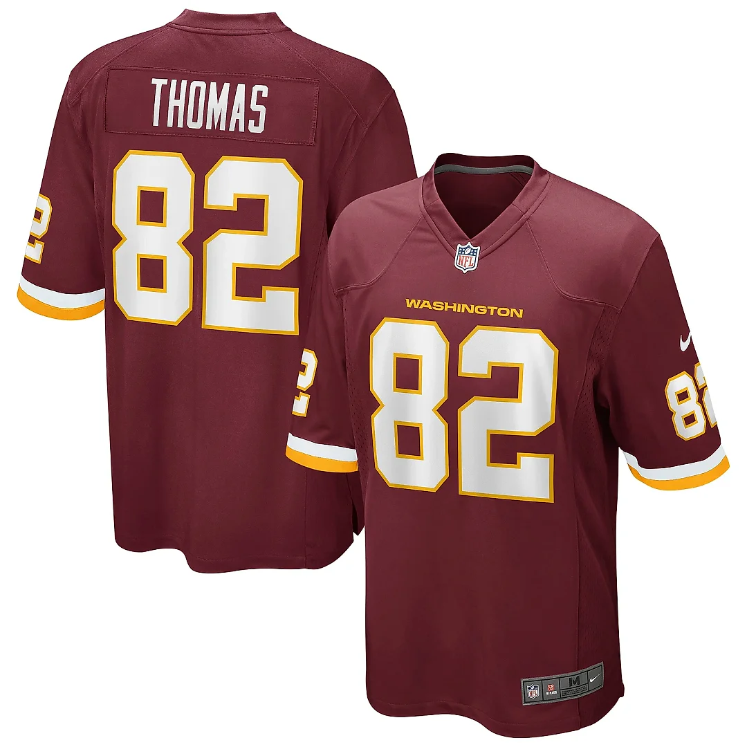 Zennovawear Men's Logan Thomas Washington Football Team Burgundy Game Player Jersey