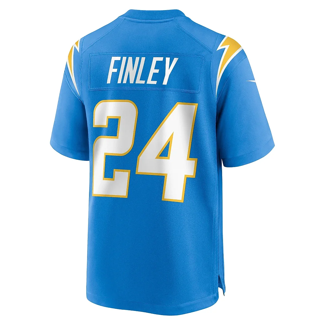 Zennovawear Men's Los Angeles Chargers AJ Finley Powder Blue Team Game Jersey