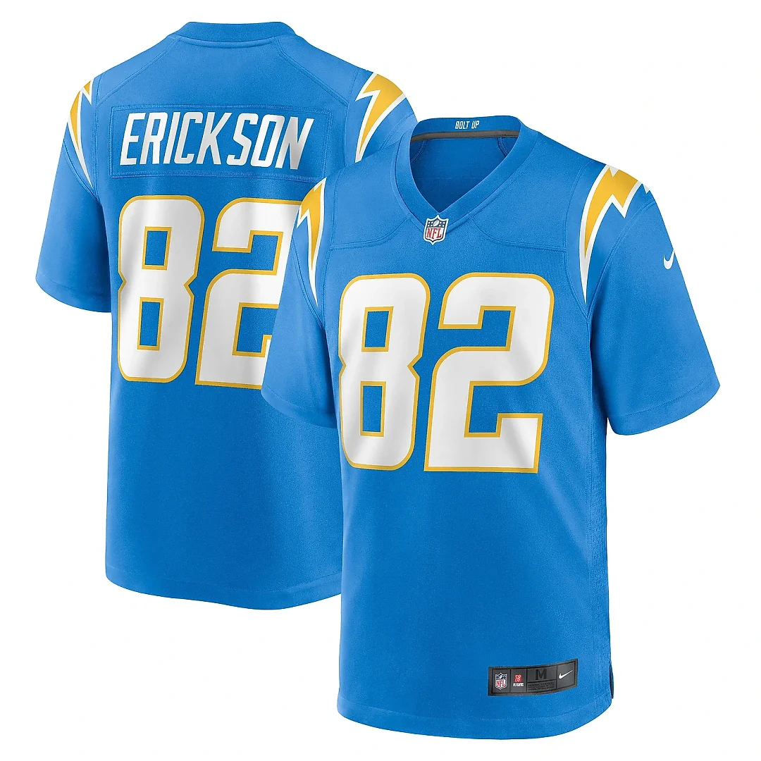 Zennovawear Men's Los Angeles Chargers Alex Erickson Powder Blue Team Game Jersey
