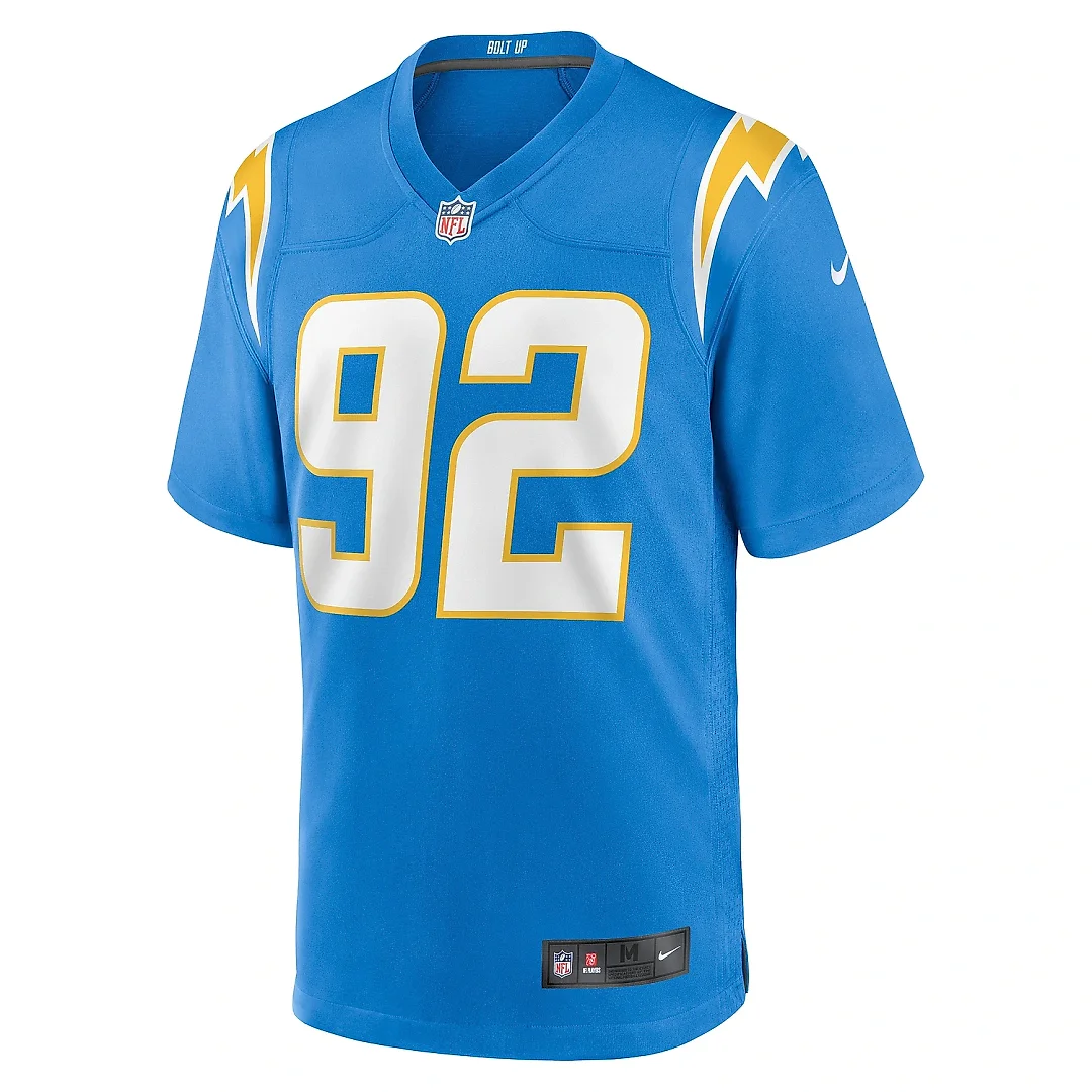 Zennovawear Men's Los Angeles Chargers Andrew Farmer Powder Blue Team Game Jersey