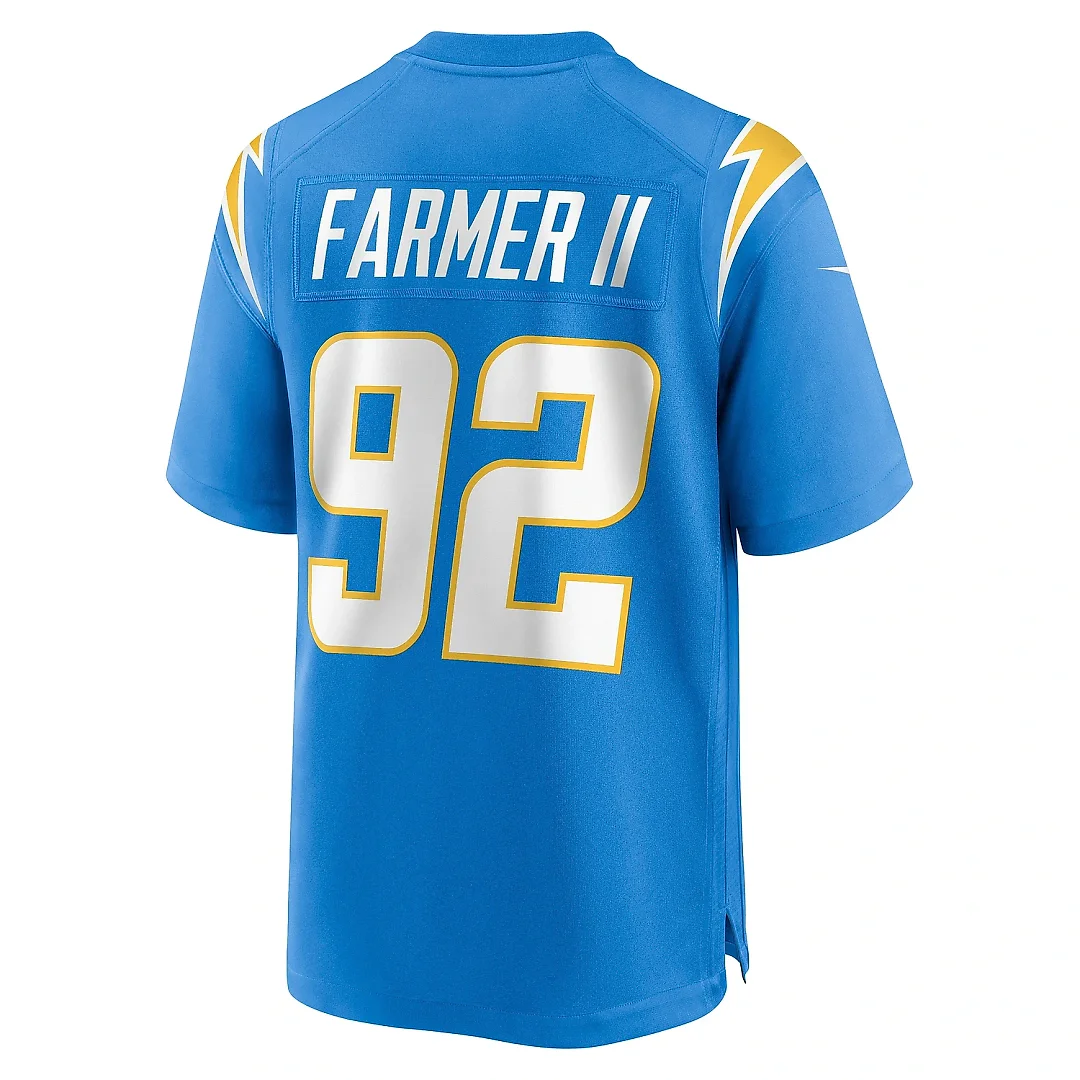 Zennovawear Men's Los Angeles Chargers Andrew Farmer Powder Blue Team Game Jersey