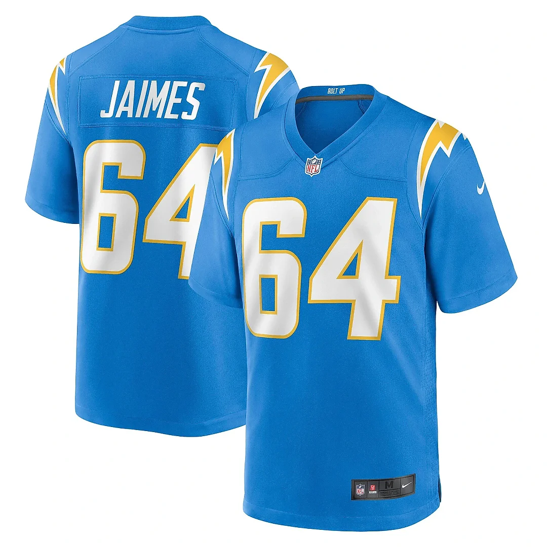 Zennovawear Men's Los Angeles Chargers Brenden Jaimes Powder Blue Game Jersey