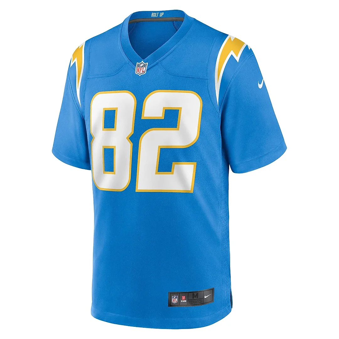 Zennovawear Men's Los Angeles Chargers Brenden Rice Powder Blue Team Game Jersey