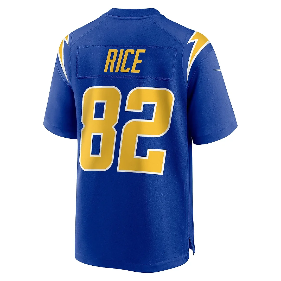 Zennovawear Men's Los Angeles Chargers Brenden Rice Royal 2nd Alternate Game Player Jersey