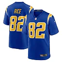 Zennovawear Men's Los Angeles Chargers Brenden Rice Royal 2nd Alternate Game Player Jersey