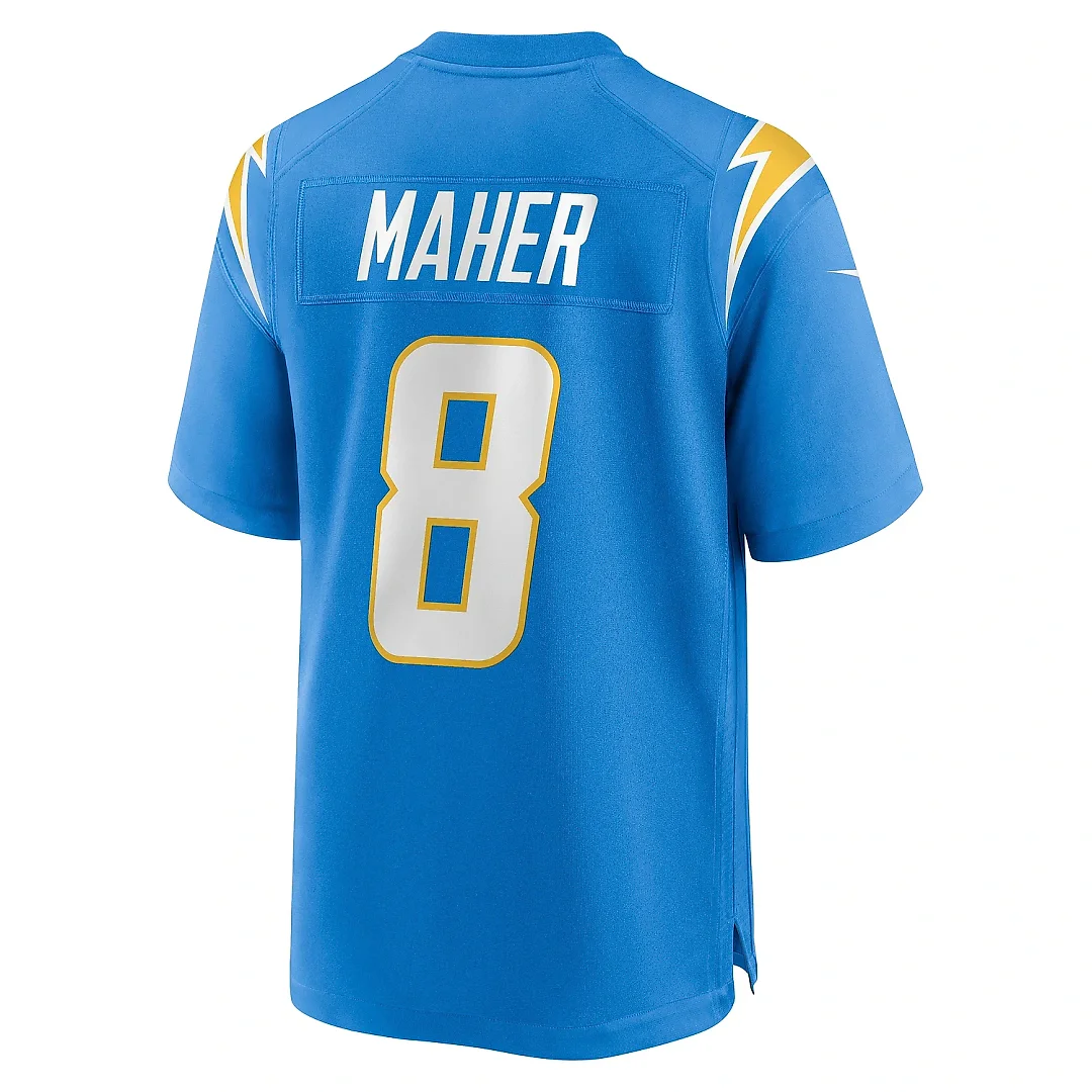 Zennovawear Men's Los Angeles Chargers Brett Maher Powder Blue Team Game Jersey