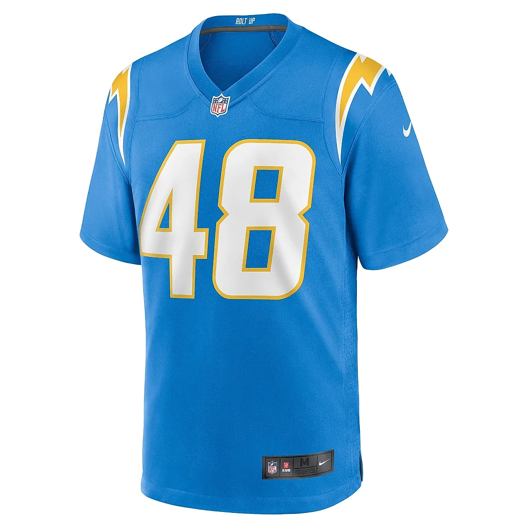 Zennovawear Men's Los Angeles Chargers Bud Dupree Powder Blue Team Game Jersey
